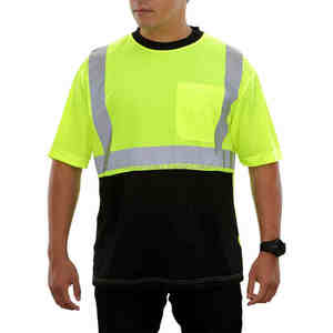 T-shirt de sécurité haute visibilité, respirant, résistant, à manches courtes pour homme, 100% coton, réfléchissant, formel - Product Image 5