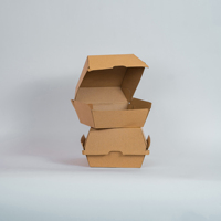 Boîte alimentaire en papier ondulé robuste Emballage à emporter biodégradable Conteneur de hamburger jetable pour restaurants et cafés