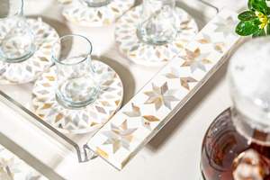 Plateau de service en chocolat avec incrustation de nacre personnalisée, cadeau traditionnel du Ramadan, style animal, écologique, FAIZACRAFT - Product Image 3