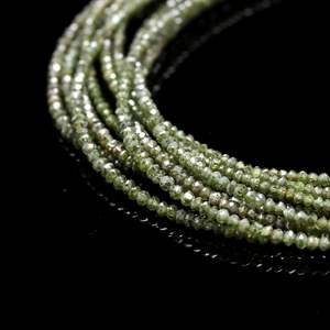 Perle de diamant vert foncé facetté de qualité AAA+ rare, perle de diamant vert facetté en forme de rondelle, perle de diamant vert - Product Image 4