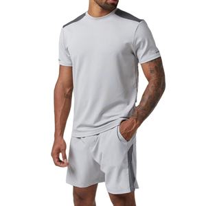Conjunto Deportivo de Verano al por Mayor para Hombre, Camiseta y Pantalones Cortos, Logotipo Personalizado, Transpirable, de Algodón, Camiseta de Manga Corta, Conjunto de Dos Piezas - Product Image 1