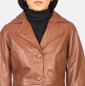 Trench-coat en cuir long élégant pour femmes avec cravate à la taille et design vintage pour la mode hivernale - Product Image 6