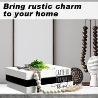 3 Pcs livres décoratifs pour la décoration intérieure Thankful Grateful Blessed Farmhouse Faux livres empilés Livres décoratifs rustiques en bois