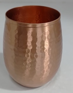 Premium copper metal <b>glass</b> with Hammered design perfect for luxury dining settings - Product Image 1