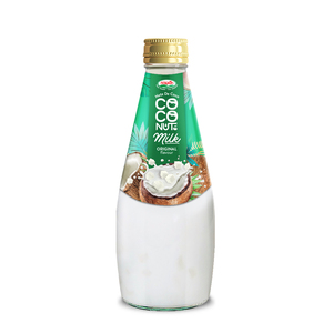 Leche de Coco con Nata de Coco Sabor Arándano 290 ml Botella de Vidrio Bebidas Saludables Bebida de Leche Vegana NAWON Proveedor Mayorista - Product Image 4