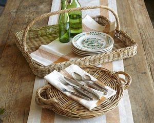 ถาดหวายไม้ไผ่ทำด้วยมือถาดหวายพร้อมหูหิ้วถาดตัดอาหารผนังสูงทำด้วยมืออเนกประสงค์ - Product Image 4