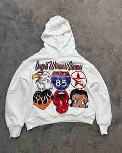 Sweat-shirt à capuche personnalisé OEM, impression numérique DTG, impression sérigraphique, poids lourd, tissu épais en molleton français, sweat-shirt à capuche vierge - Product Image 4