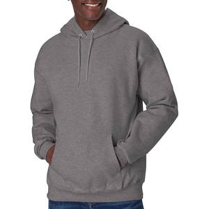 Sweat à capuche unisexe en molleton technique sportif, personnalisable, en polyester/coton, avec poche, doux, léger, blanc - Product Image 1