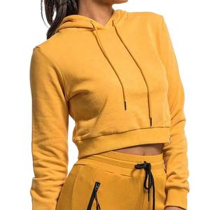 New Wholesale Fitness Womens Gym <b>Hoodies</b> Custom High Quality <b>Workout</b> Sports Crop Top Athletic Hoodie for Women - Product Image 3