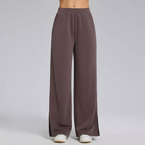 OEM 2024 Nouveauté Pantalons de yoga pour femmes, coupe régulière, streetwear d'hiver, jogging, couleur unie, 100% coton respirant - Product Image 6