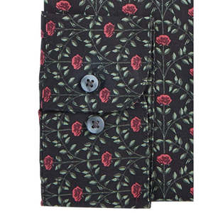 Camicia Elegante da Uomo Bar III Slim-Fit in Popeline Elasticizzato con Stampa Rose Arch-Print Nera Taglia XL (32X33) - Camicie Casual Business - Product Image 2