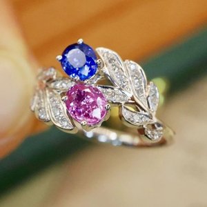 Solid <b>925</b> Sterling <b>Silver</b> Classic Style <b>Ring</b> Unique Trendy Design Natural Tanzanite Tourmaline Oval Cut Wedding Engagement Party - Product Image 4