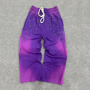 Personnalisé élégant poids lourd surdimensionné homme soleil fané Vintage piste pantalon de survêtement lavage à l'acide hommes Baggy strass pantalons de survêtement - Product Image 3