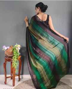 ชุดส่าหรีผ้าชีฟองมอสสำหรับผู้หญิง ดีไซน์อินเดีย พร้อมเสื้อคลุม งานปักลายสวยงามแบบดั้งเดิม ราคาดีที่สุด ชุดส่าหรีแฟนซีจากบูติกสุดพิเศษ - Product Image 2