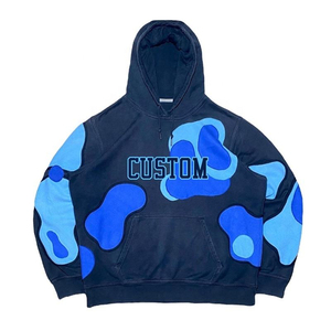 Sudaderas con Capucha de Lana para Hombre, Bordadas, de Camuflaje, Manga Larga, Estilo Patchwork, Calidad Premium - Product Image 1