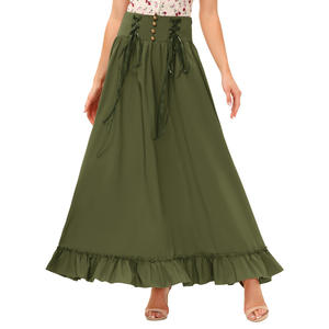 <span class=keywords><strong>กระโปรง</strong></span>ยาวมีระบายสำหรับผู้หญิงกระโปรงยาวแบบย้อนยุคปรับแต่งได้ - Product Image 1