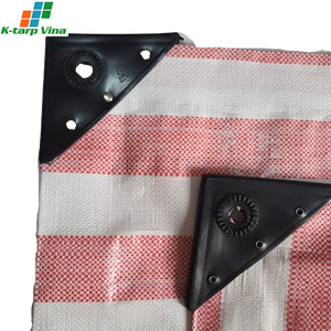 Durable 170gr/m2 Striped PE Tarpaulin <b>Sheet</b> Vietnam-Made <b>Plastic</b> <b>Sheet</b> for Market Stall Export Custom Cutting Processing Service - Product Image 6
