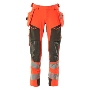 Pantalones DE TRABAJO reflectantes de seguridad para hombres, protección de alta visibilidad, pantalones de trabajo ligeros de algodón y poliéster - Product Image 1