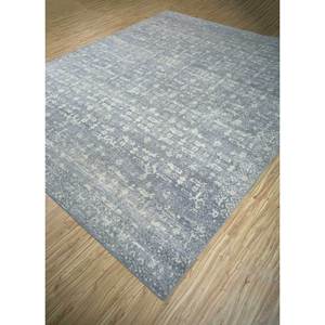 Alfombra de Lana Azul Erbe Anudada a Mano, Geométrica, 3D, Rectangular, Abstracta, para Sala de Estar, Alfombra Trenzada Hecha a Mano - Product Image 2