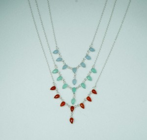 Collar Gargantilla de Plata de Ley 925 para Mujer con Cadena de Eslabones, Colgante de Piedra de la Suerte y Engaste de Bisel en Forma de Pera - Product Image 6