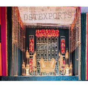 การตกแต่งเวทีมุสลิม walima ด้วยผนังเทียนการออกแบบที่หรูหราติดตั้งผนังเทียนสำหรับงานแต่งงานเวทีอินเทรนด์ตกแต่งเวทีงานแต่งงาน - Product Image 1