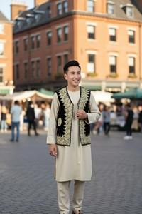 Gilet sans manches pour homme, style traditionnel de mariage, respirant, fait à la main, ethnique, culturel, pour le marié, festival, formel - Product Image 2