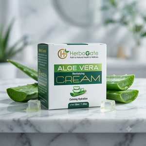 Crème Alovera HerboGate Crème revitalisante à l'aloe vera 50 ml Hydratant pour tous types de peau Utilisation de jour Crème pour le visage à base de plantes - Product Image 6