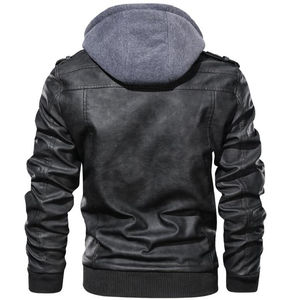 Veste bomber pour homme de haute qualité, coupe ajustée, streetwear décontracté, veste en cuir véritable pour la moto - Disponible en gros - Product Image 2
