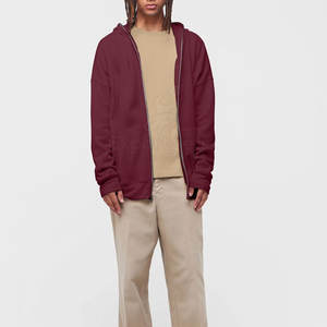 Low Moq High Quality Full Face Zipper Hoodie Hombres Ropa Wear Full Face Zipper Hoodie - Product Image 5