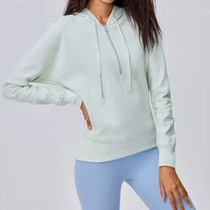 Sudadera con capucha para mujer 100% algodón de alta calidad con logotipo personalizado pulóver señoras Sudadera con capucha recortada ropa de entrenamiento de gimnasio 2025 - Product Image 2