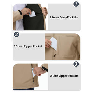 Chaqueta cortavientos Softshell para hombre personalizable, a prueba de viento, duradera, tiras reflectantes, servicio OEM/ODM - Product Image 4