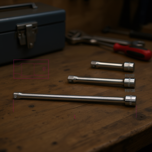 Chrome-Plated 3/8\" Male and Female Square Connections <b>Extensions</b> Product Category <b>Socket</b> - Product Image 3