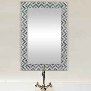 Miroir mural rectangulaire de luxe fait à la main en résine incrusté d'un décor design de première qualité pour la maison et le bureau - Product Image 1