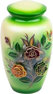 Urnes funéraires de crémation en aluminium vert olive Rose pour adulte humain beau Style urne funéraire artisanale cendres taille personnalisée - Product Image 5