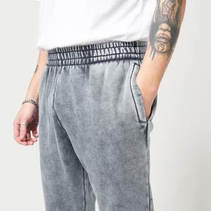 Pantalon de jogging délavé à l'acide confortable en toile de coton élastique et respirante pour hommes de taille plus pantalon délavé à l'acide - Product Image 4