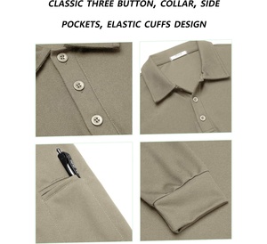 Polo de hombre de poliéster de manga larga profesional de alta calidad personalizado al por mayor - Product Image 6
