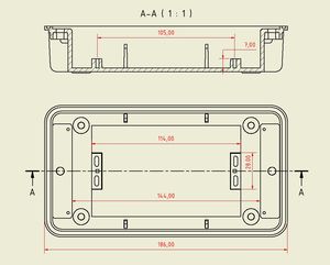PS-14H17 Caja de perfil alto con soportes para carril DIN - Product Image 6