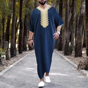 Nouvelle arrivée Thobes pour hommes de toutes les couleurs et tailles personnalisées Confortable Islamique Hommes Plus Size Thobes Thawb Respirant - Product Image 5