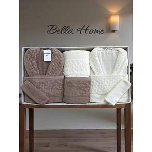 Juego de Baño Bella Home de 8 Piezas en Crema y Beige Oscuro, Estilo Waterway Spa, para la Familia - Product Image 1