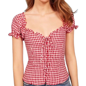 El mejor diseño, superventas, blusa corta de manga larga personalizada a la moda, blusas ecológicas sexis de verano para mujer - Product Image 4