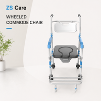 Chaise de douche et de toilette roulante portable pour personnes âgées, handicapées et en post-chirurgie