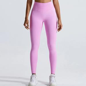 Leggings décontractés taille haute pour femmes Pantalons de yoga Respirant Séchage rapide Spandex/Nylon Printemps Pas de ligne embarrassante Pantalons de fitness - Product Image 1