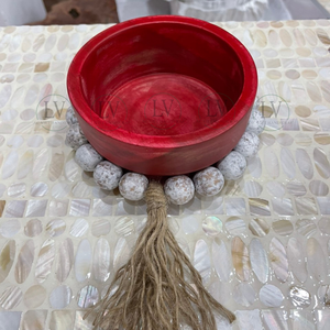 Vela de cuenco de madera con cuentas redondas de Acacia al por mayor, portavelas hecho a mano, decoración de Pascua de Vietnam - Product Image 2