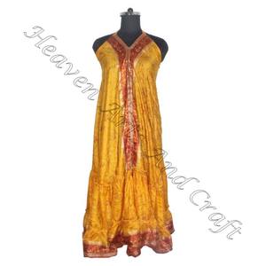 Estampados surtidos bohemios disponibles en ropa de mujer, vestido de seda de estilo italiano - Product Image 3