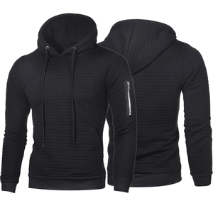 Sudaderas de Invierno con Capucha y Bolsillo Lateral con Cremallera, Cordones Ajustables, Corte Regular, 100% Algodón, Jacquard, para Gimnasio - Product Image 3