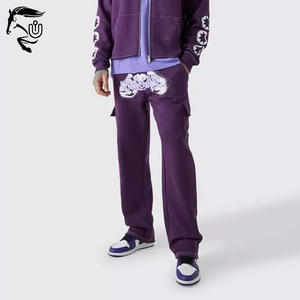 Trajes de chándal, 2 uds., trajes de jogging con cremallera, estampado de transferencia de calor, chándal de algodón, pantalones de chándal acampanados de carga y Sudadera con capucha, conjunto de Jogger - Product Image 4