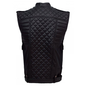 Gilet en cuir 100% de style décontracté pour hommes, idéal pour l'hiver-Vêtements d'extérieur en toile de haute qualité à un prix raisonnable avec service OEM - Product Image 6