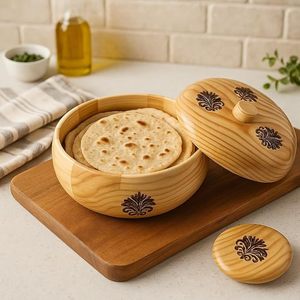 Handmade <b>Wooden</b> Chapati Storage <b>Box</b> with Lid for Hygienic Food Keeping <b>Large</b> <b>Wooden</b> Roti <b>Box</b> for Family Meals By AALIYAN IMPEX - Product Image 6