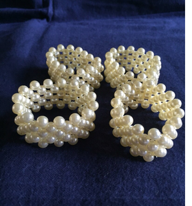 Juego de 4 servilleteros de perlas falsas - Product Image 3