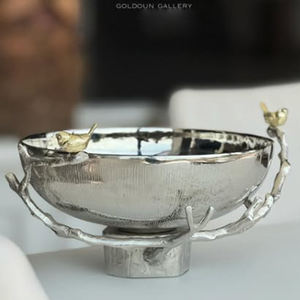 Bol décoratif en acier inoxydable de qualité supérieure avec un design en forme de fleur poli brillant, en ensembles - Product Image 4